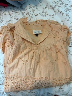 Universal Thread Peach Eyelet Cotton Babydoll Dress